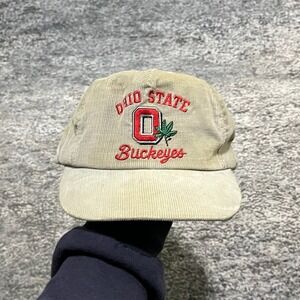 Vintage Ohio State Buckeyes Corduroy Hat Snap Back Gray Embroidered University